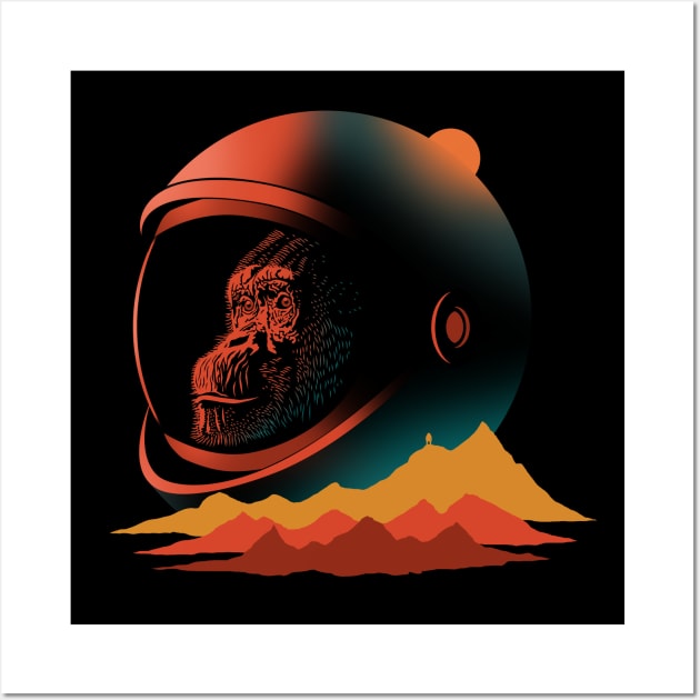 Space Monkey Astronaut Wall Art by Sachpica